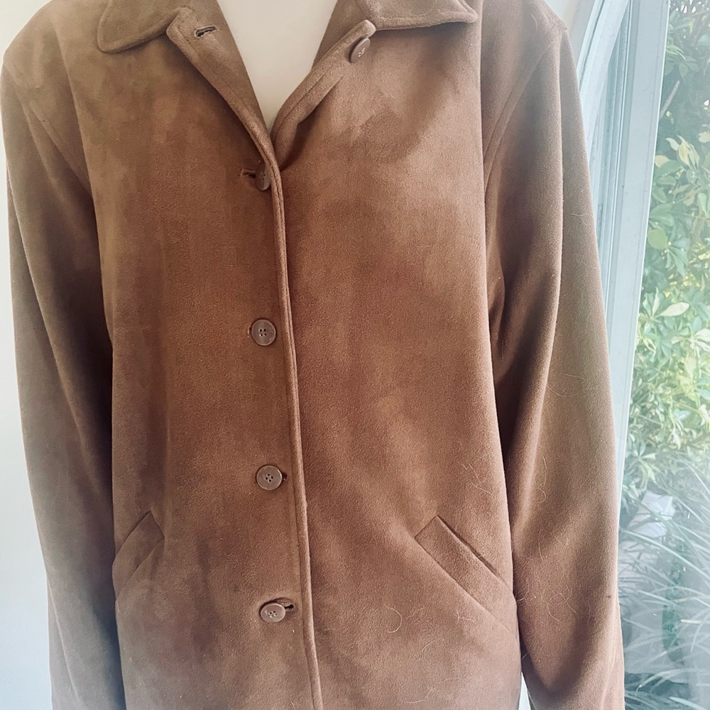Mel & Lisa Brown Faux Suede Jacket Size  10 Vintage